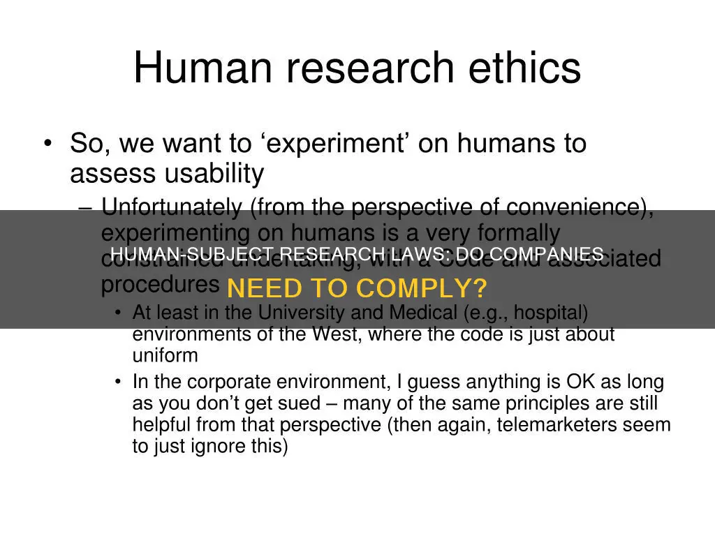 do human-subject research laws apply to companies