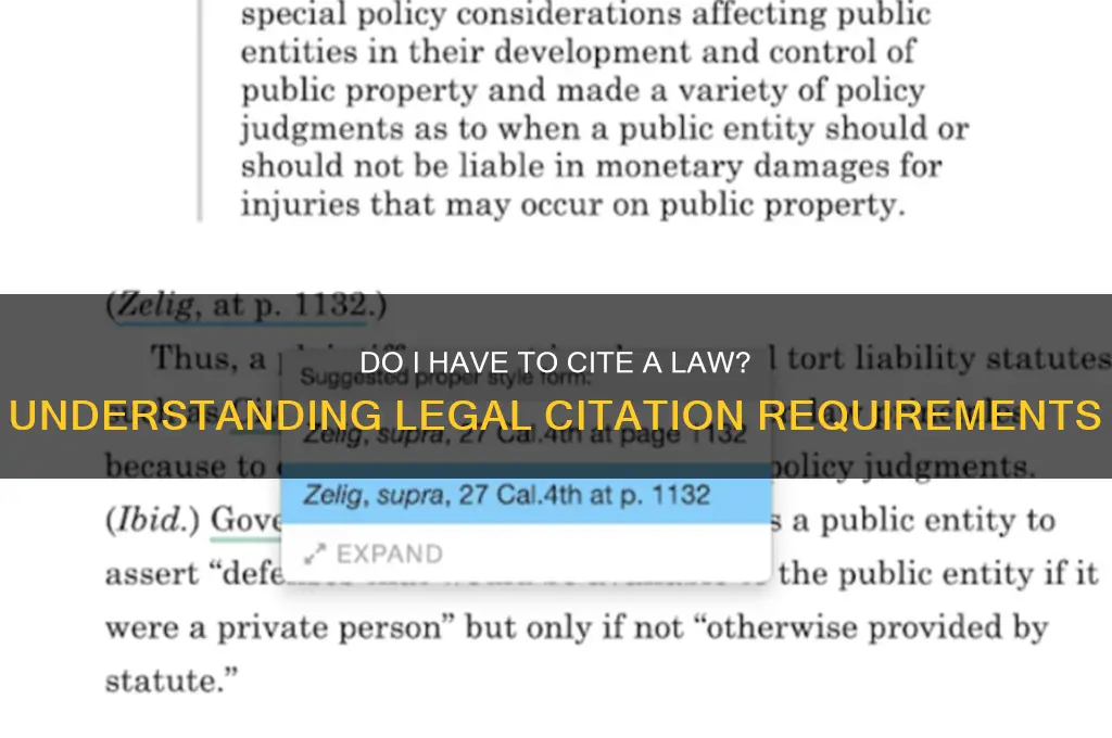 do i have to cite a law