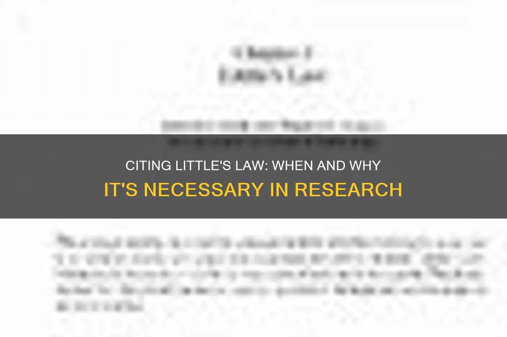 do i need to cite little