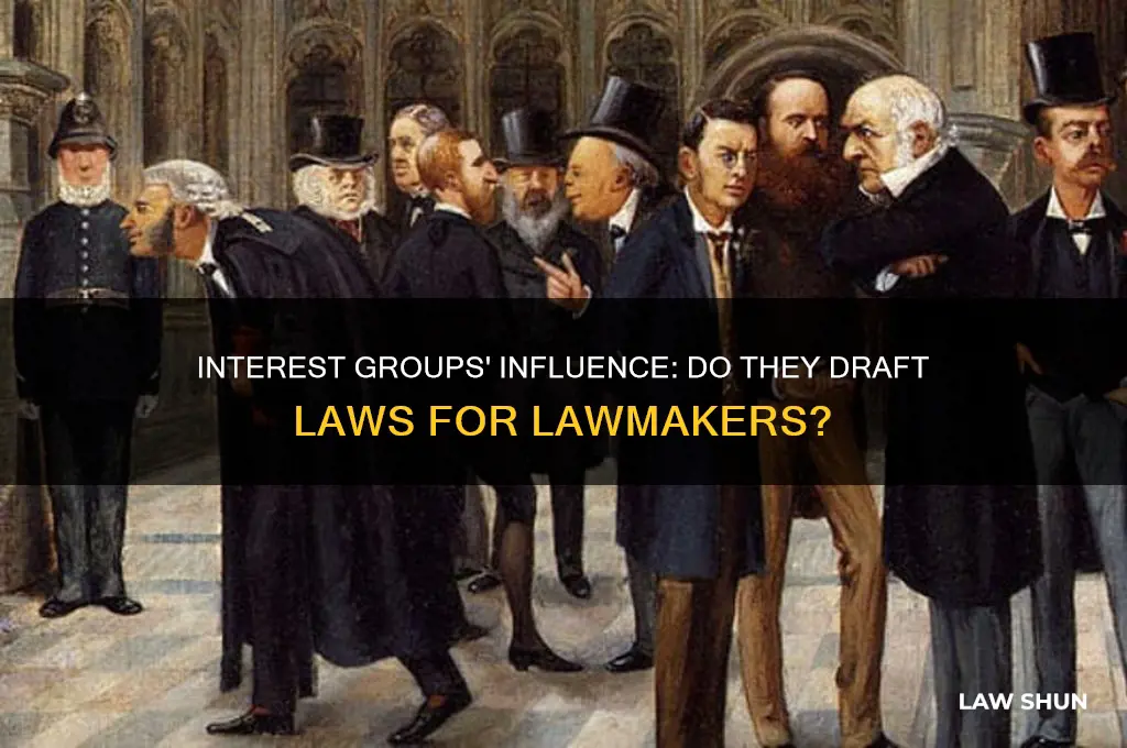 do interest groups write laws for lawmakers