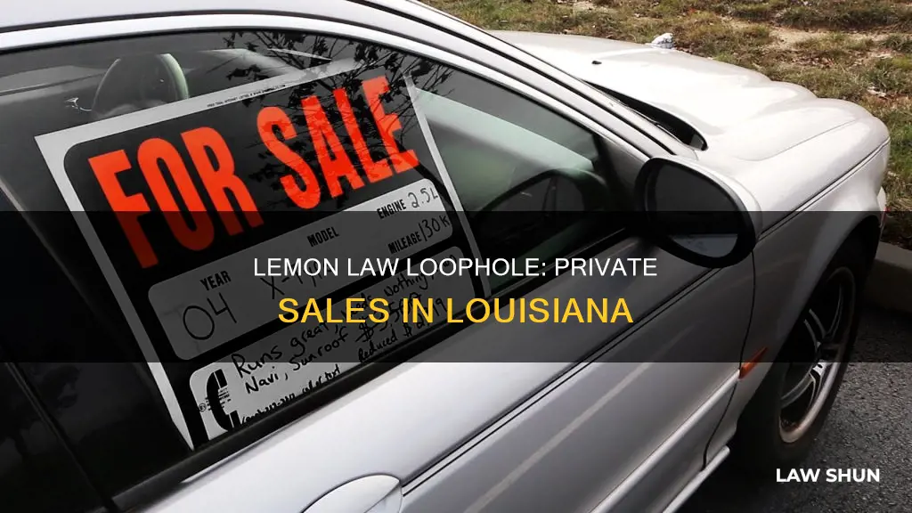 do lemon law apply to private sale louisiana