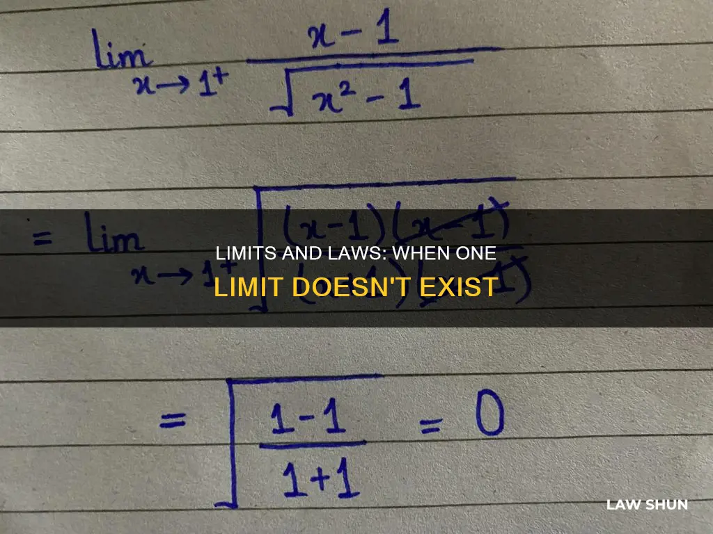 do limit laws apply when one limit does not exist