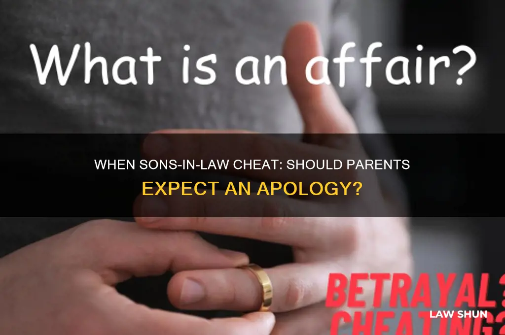 do parents deserve an apology when son-in-law cheated on daughter