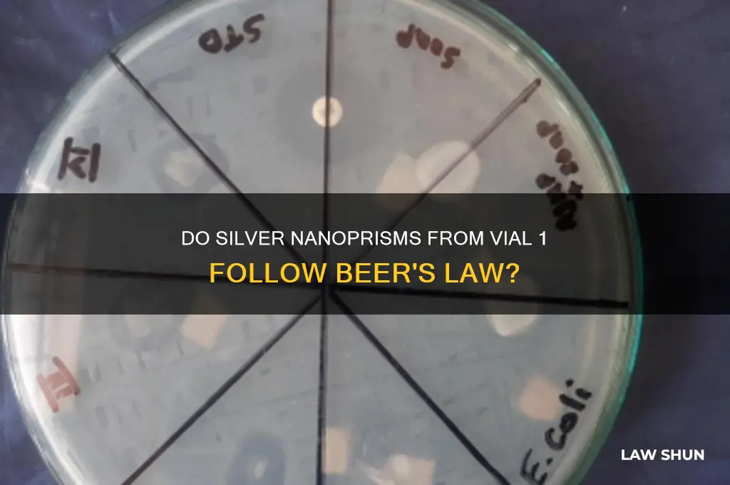 do the silver nanoprisms from vial 1 obey beer
