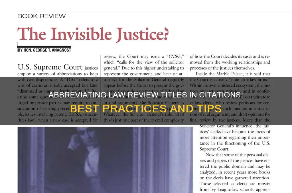 do you abbreviate when citing law review title