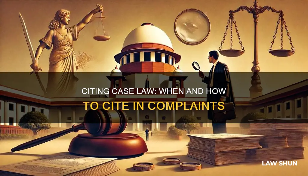 do you cite case law in a complaint