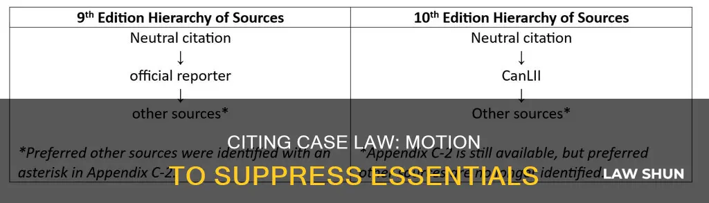 do you cite case law in a motion to suppress