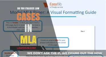 MLA Style Guide: Italicizing Law Cases