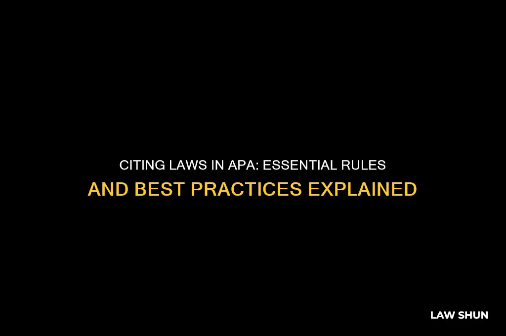 do you need to cite laws in apa