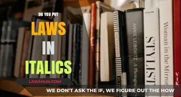 Legal Clarity: The Art of Italicizing Laws in Writing