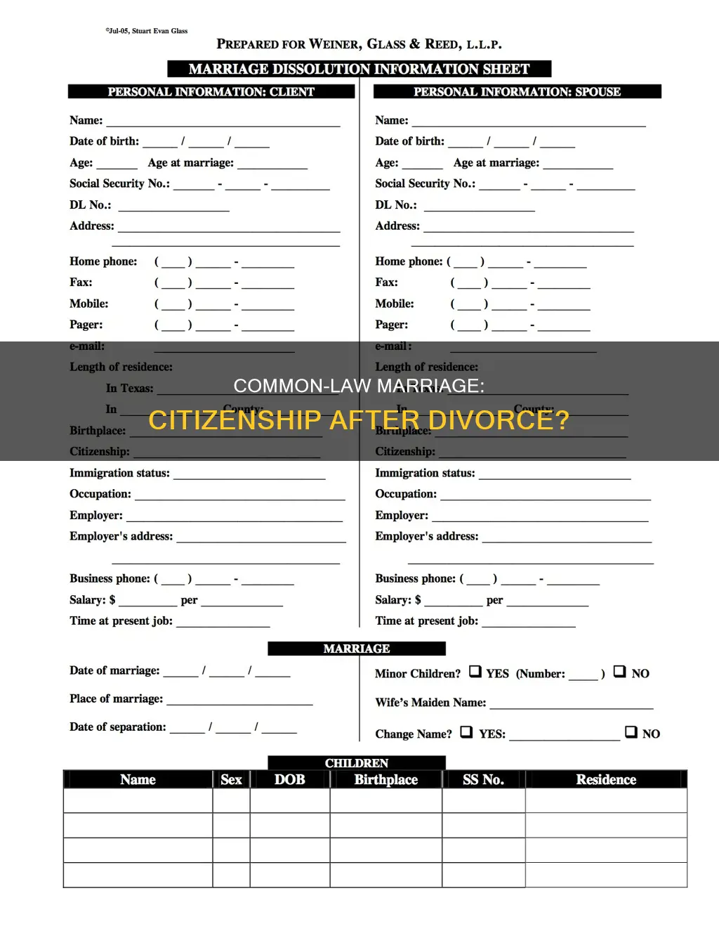 does a common law marriage grant citizenship after divorce