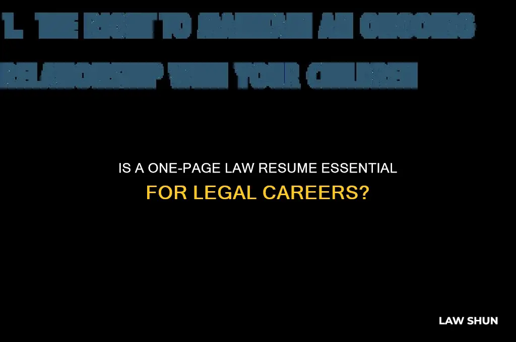 does a law resum need to be one page