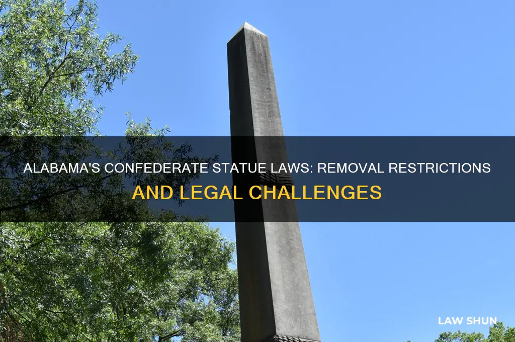 does alabama have a law against removal of confederate statues