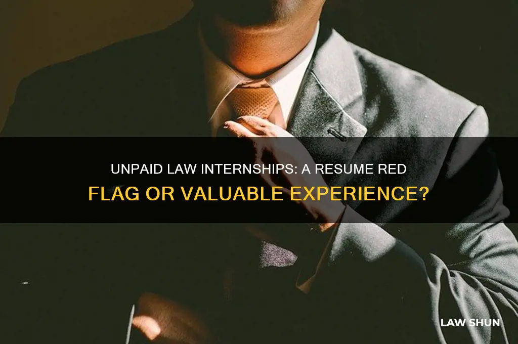 does an unpaid law internship look bad on your resume