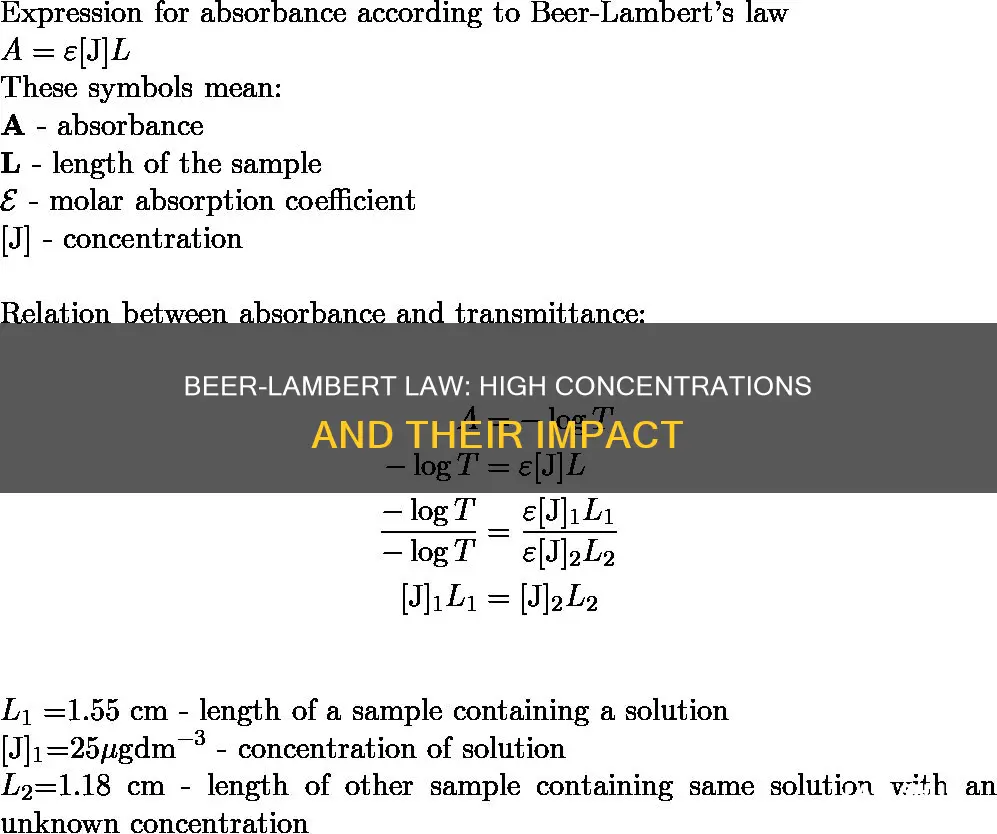 does beers law break down at high concentrations