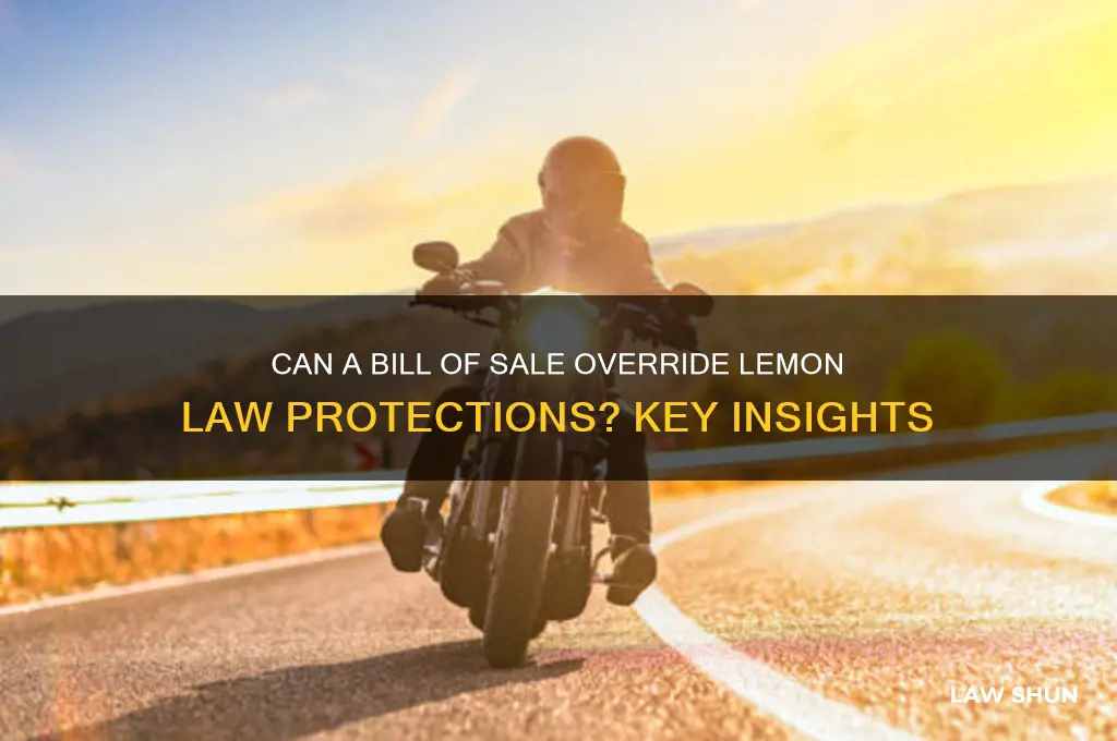does bill of sale prevent lemon law