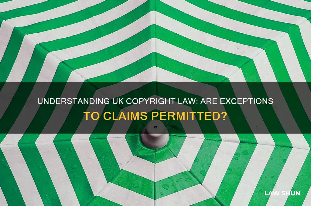 does british law allow excepts of a copyright claim