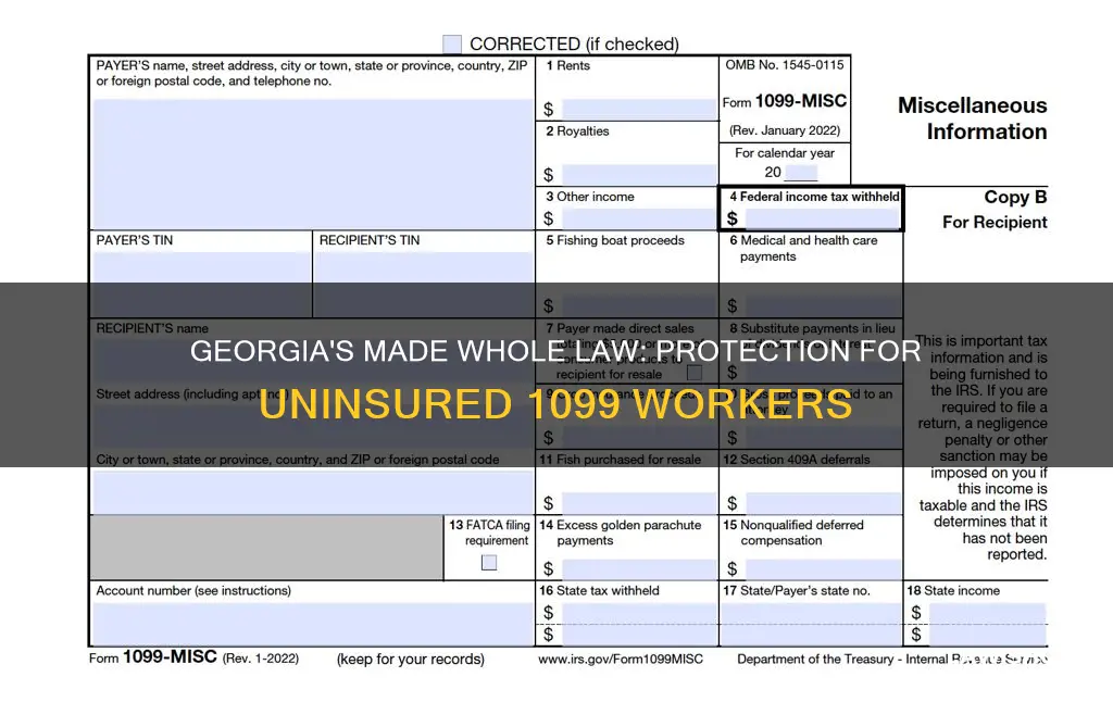 does ga made whole law apply to uninsured 1099 worker