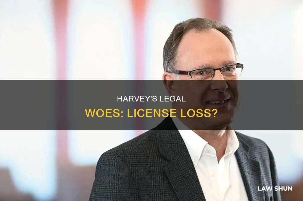 does harvey lose his law license