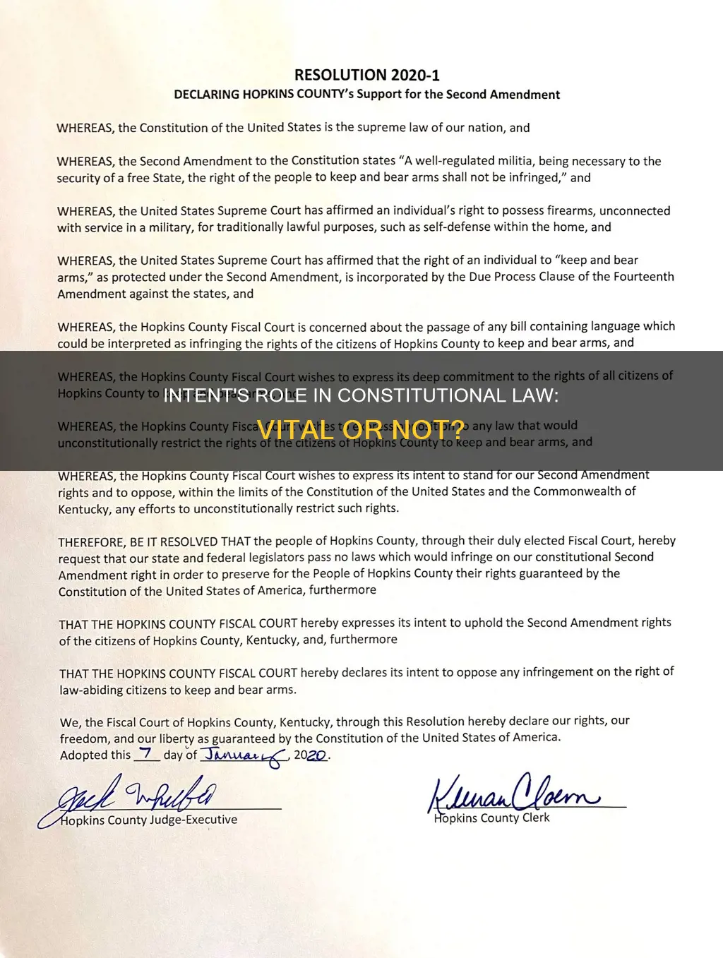 does intent matter in constitutional law