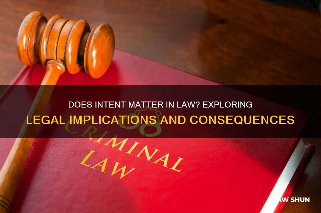 does intent matter whaen it comes to law