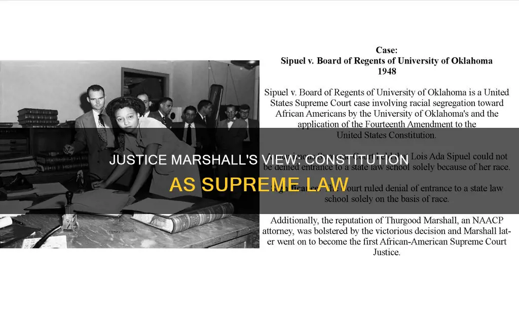 does justice marshall think the constitution is a law