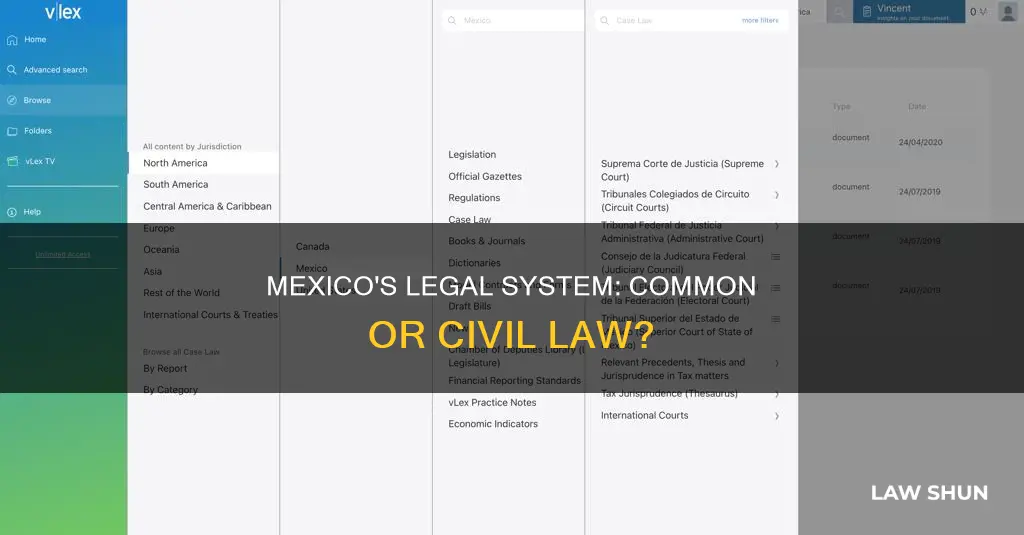 does mexico practice common or civil law