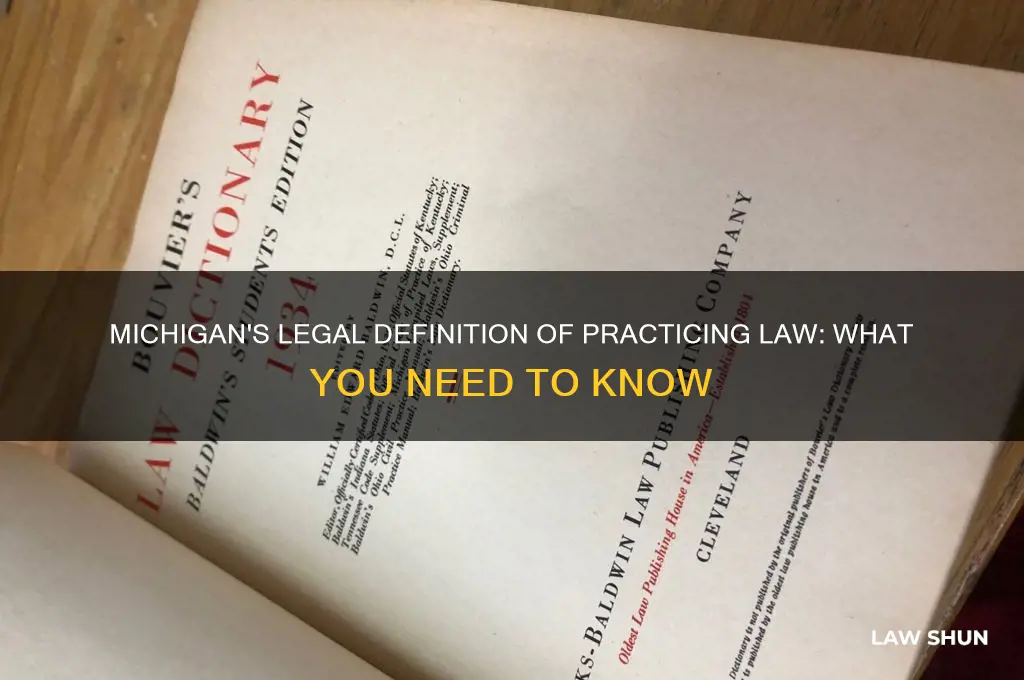 does michigan have legal definition of practiving law
