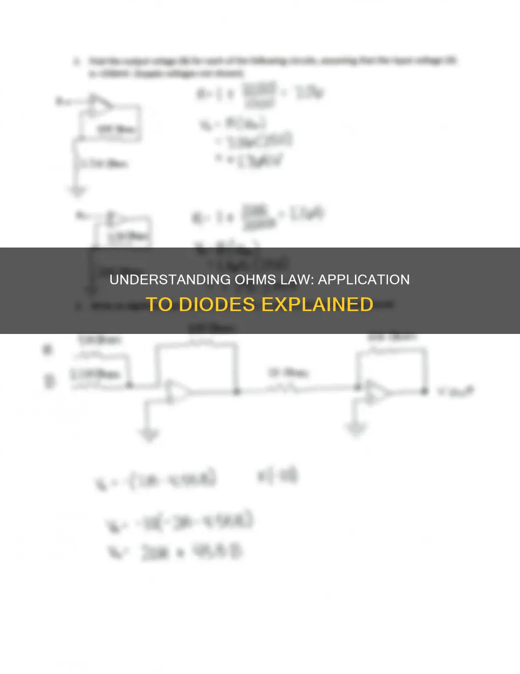 does ohms law apply to diodes