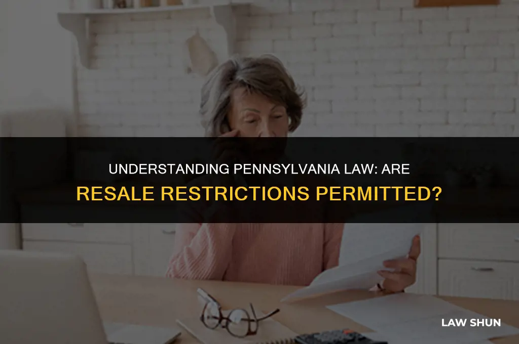 does pennsylvania law allow resale restrictions