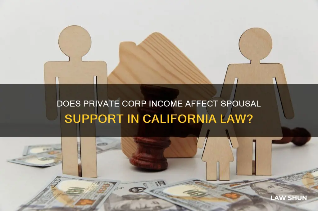 does private corp income count towards spousal support ca law