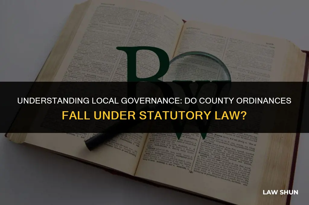does statutory law include county ordinances