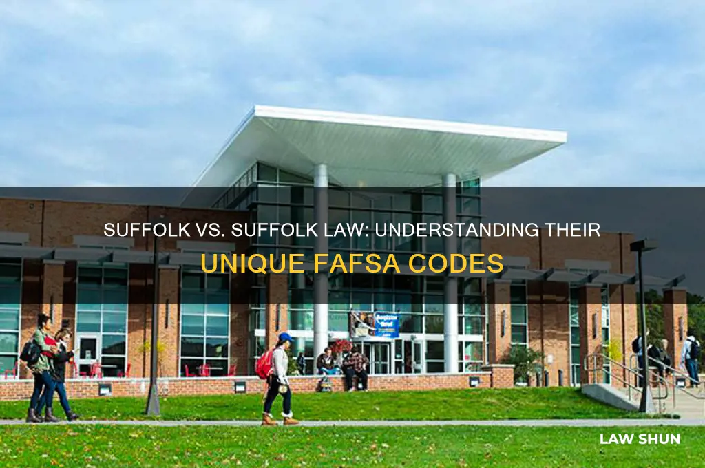 does suffolk and suffolk law have the same fafsa code
