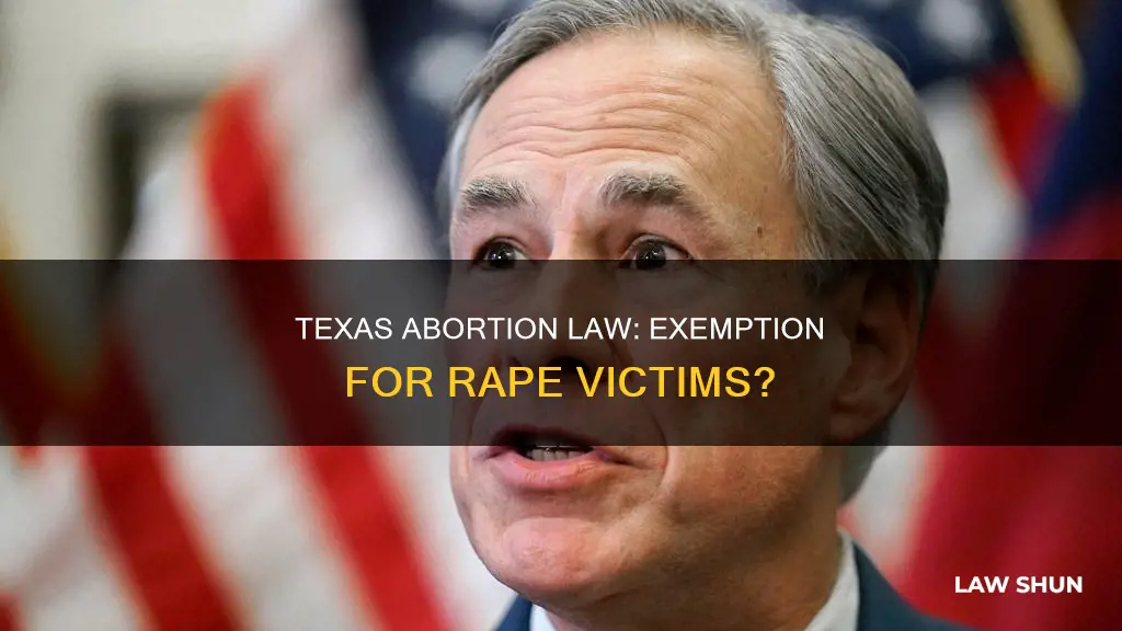 does texas abortion law allow for rape