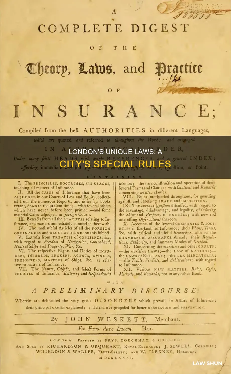 does the city of london have different laws