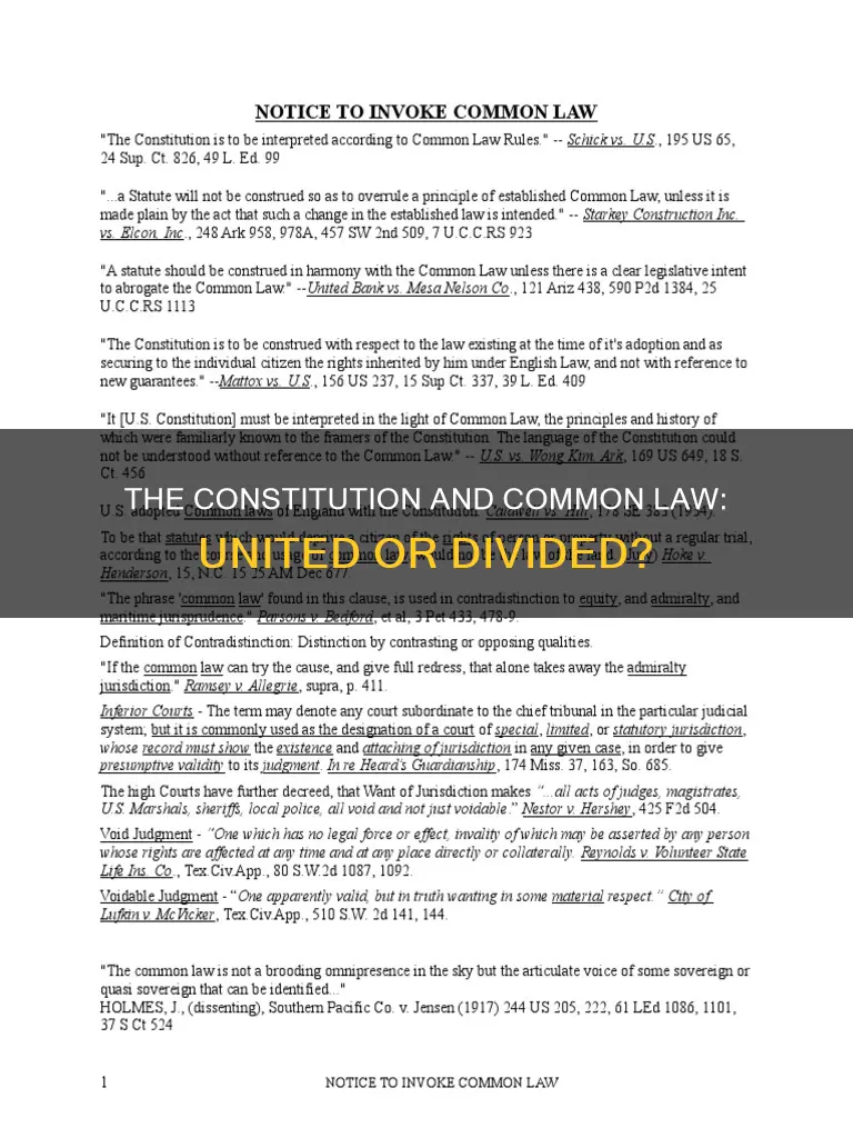 does the constitution support common law of england