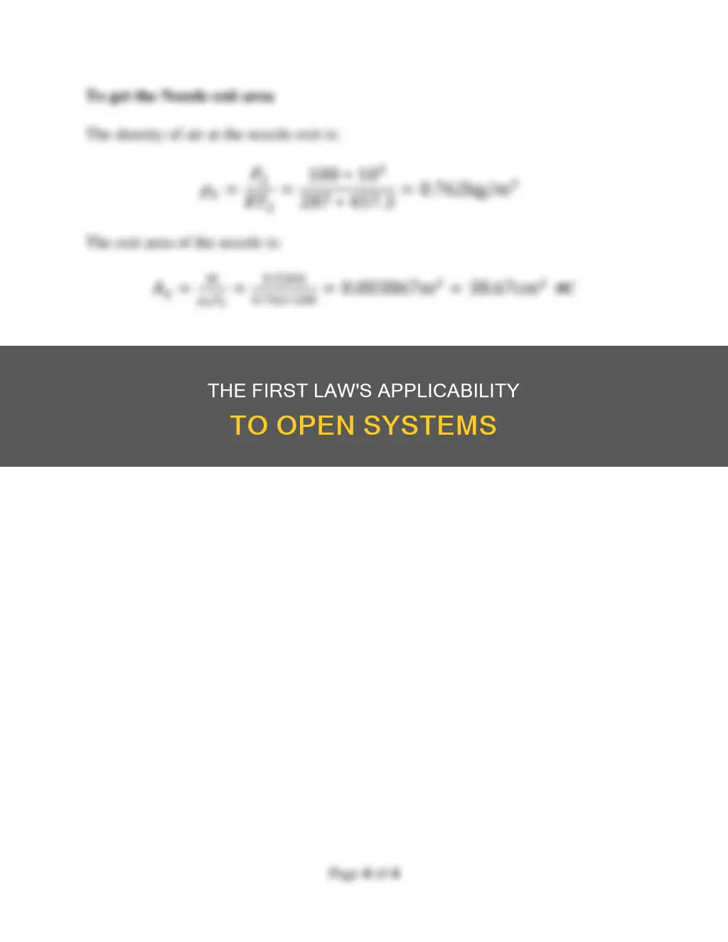 does the first law of thermodynamics apply to open systems