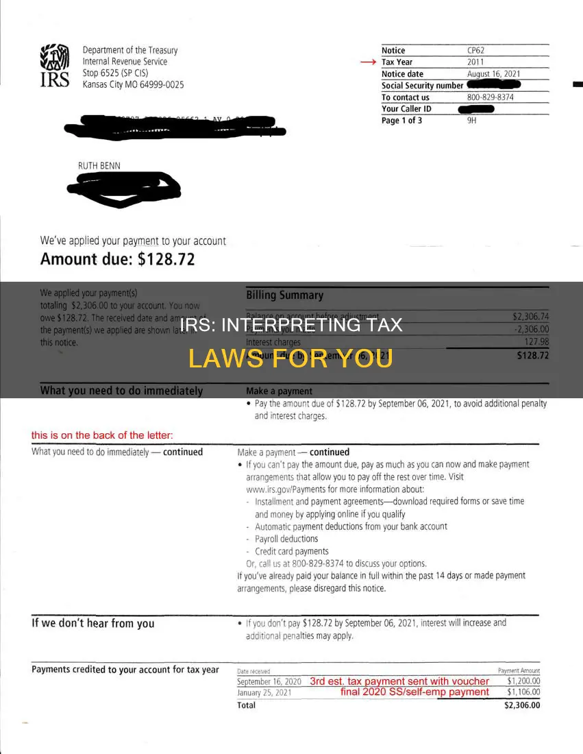 does the irs interpret tax laws