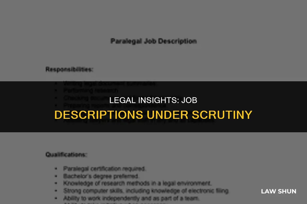 does the law consider job descriptions