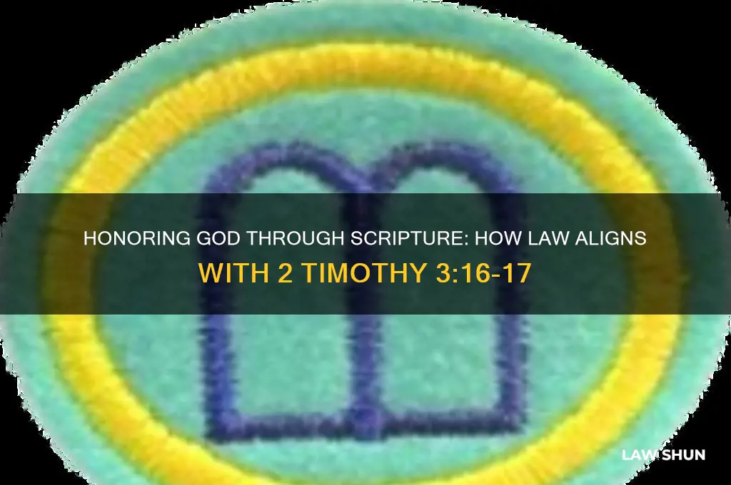 does the law help us honor god 2timothy 3 16-17