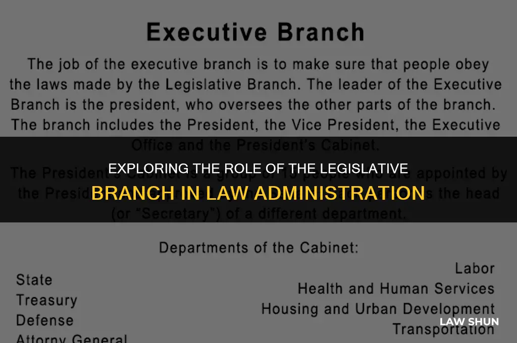 does the legislative branch administer laws