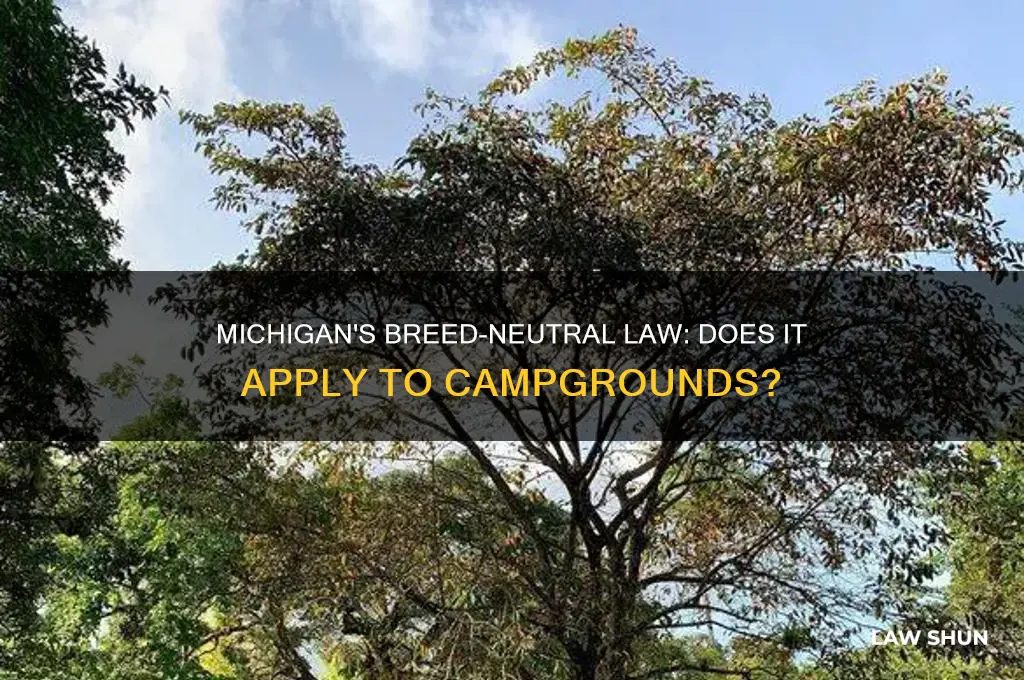 does the michigan law abot no breed ban include campgrounds