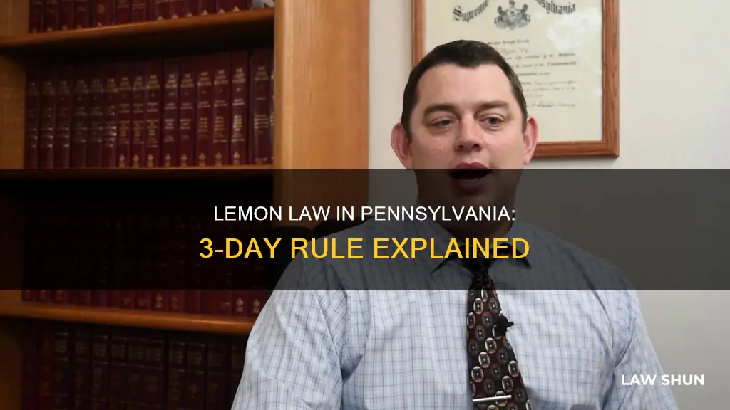 does the three day lemon law apply in pennsylvania