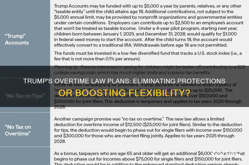 does trump want to do away with the overtime law