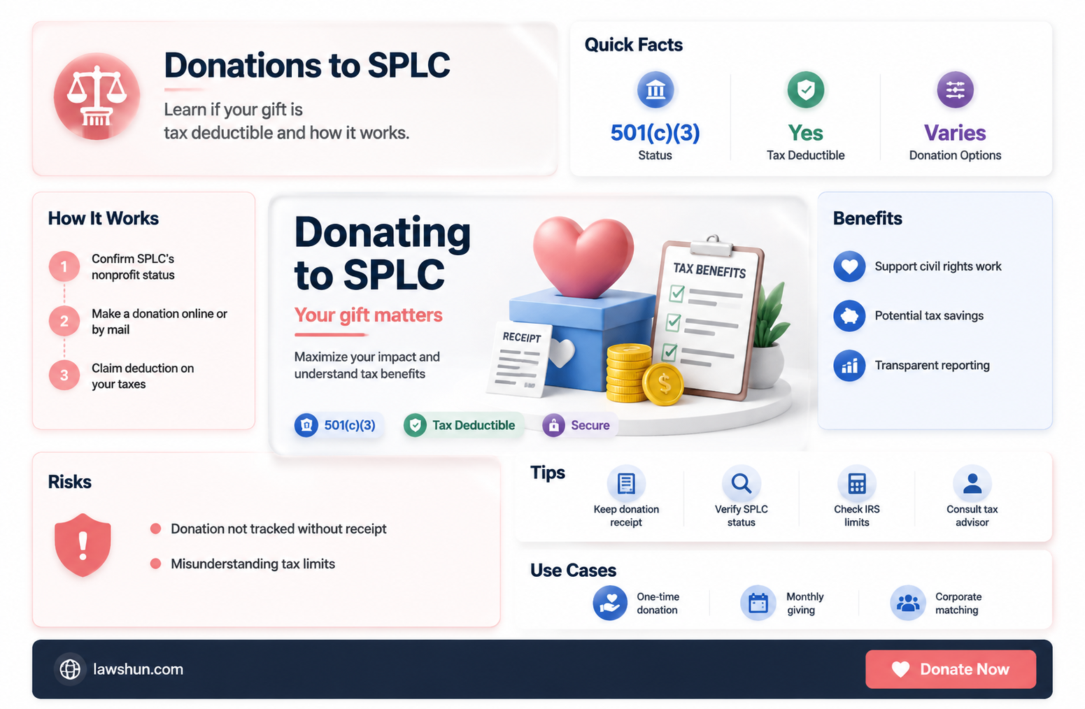 are donations to southern poverty law k force tax deductible
