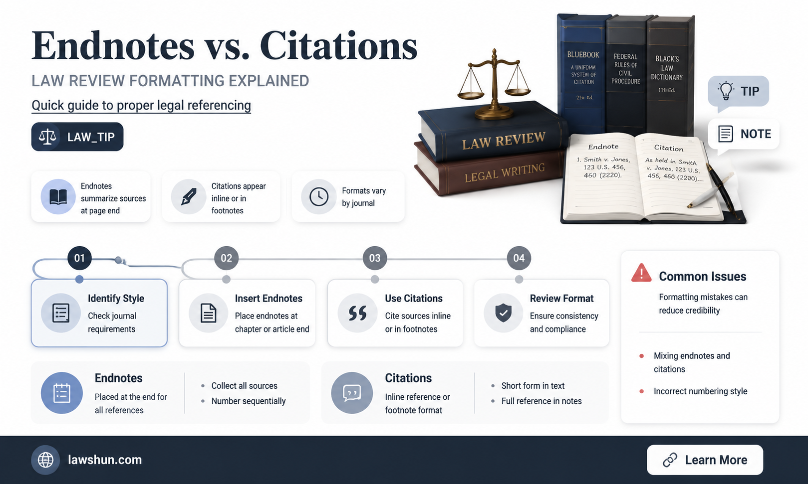 are endnotes in law reviews written the same as citations