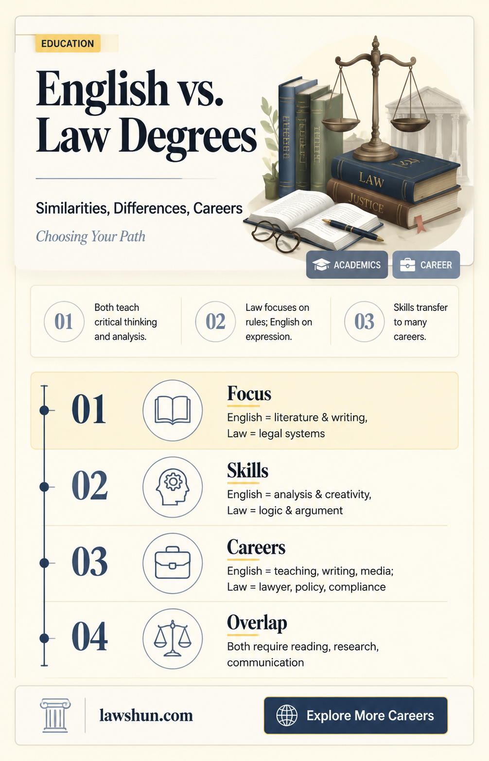 are english and law degrees similar