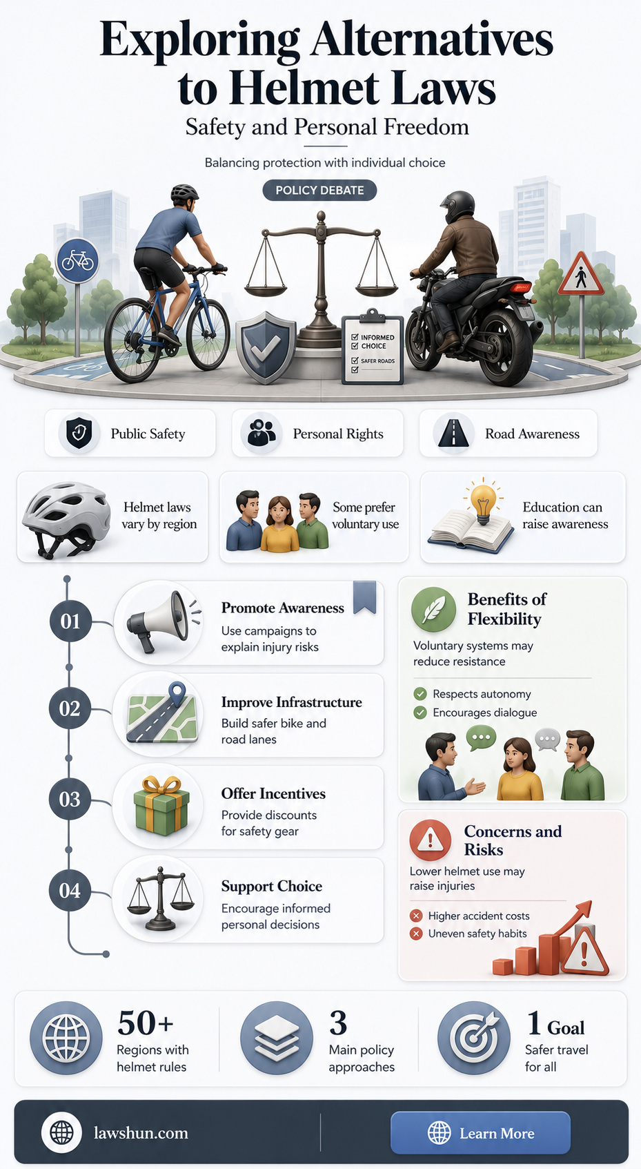 are there alternatives to helmet laws