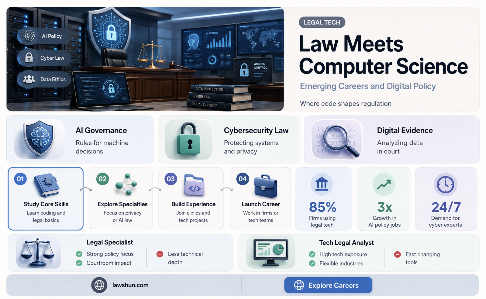 are there any fields that combine law and computer sceince