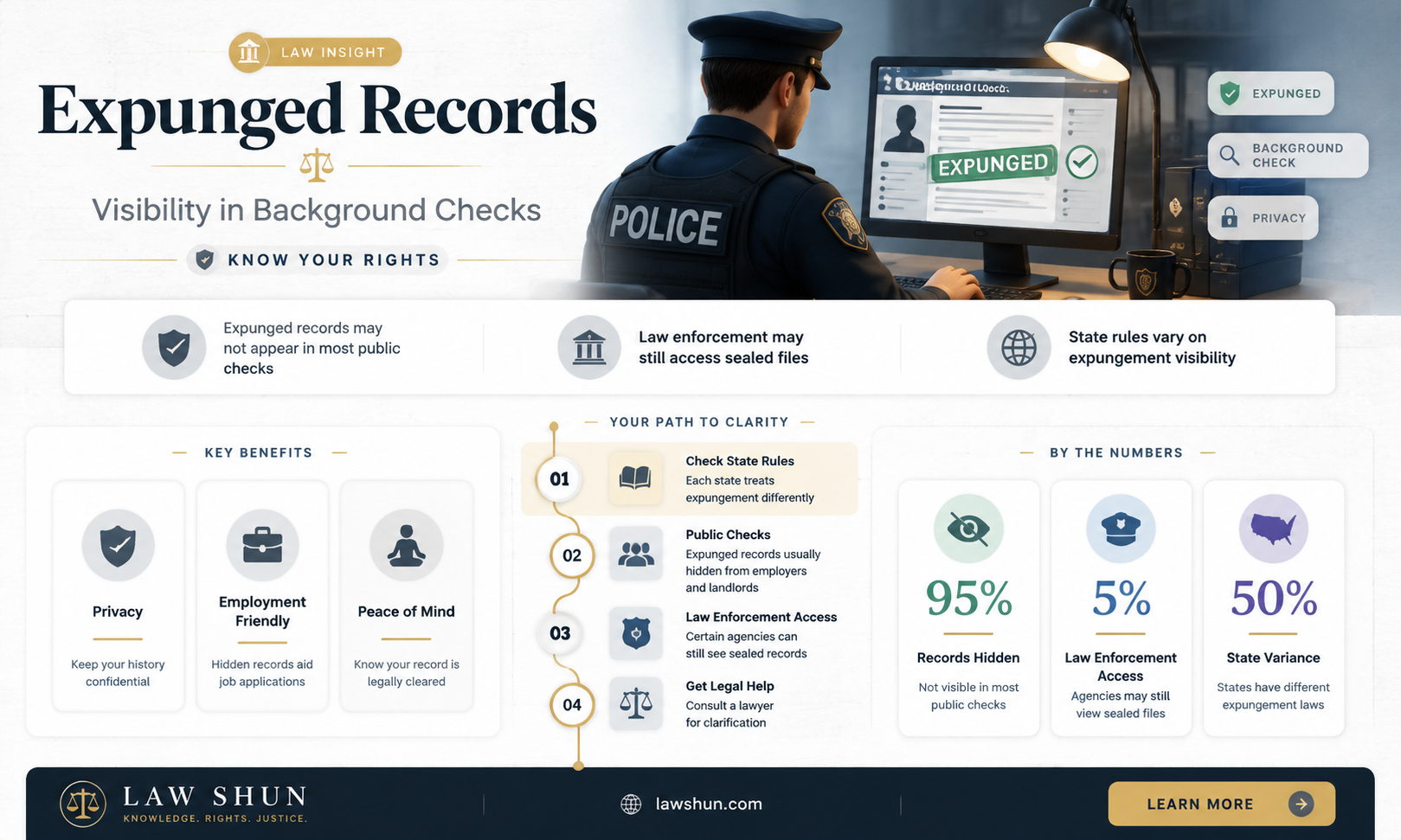 are expunged records available to backgeound checks in law inforcement